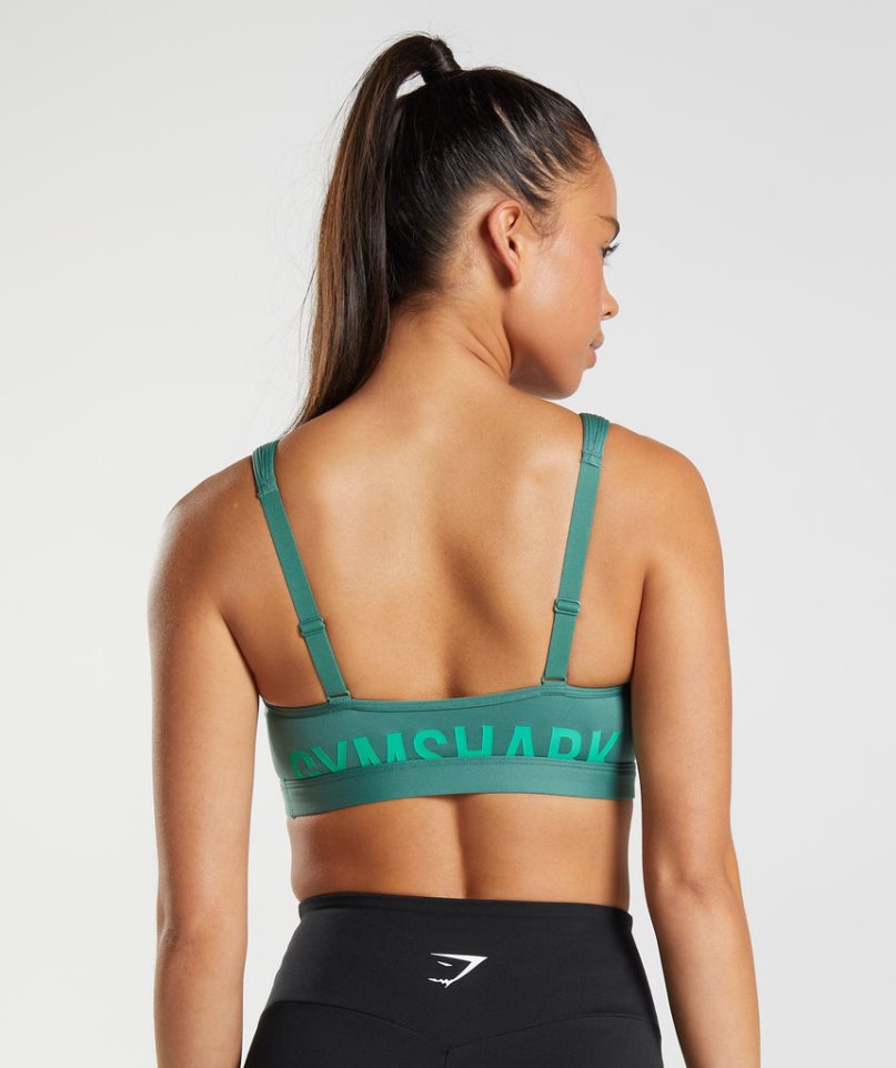 Staniki Sportowe Gymshark Fraction Damskie Zielone | PL 286ZWI